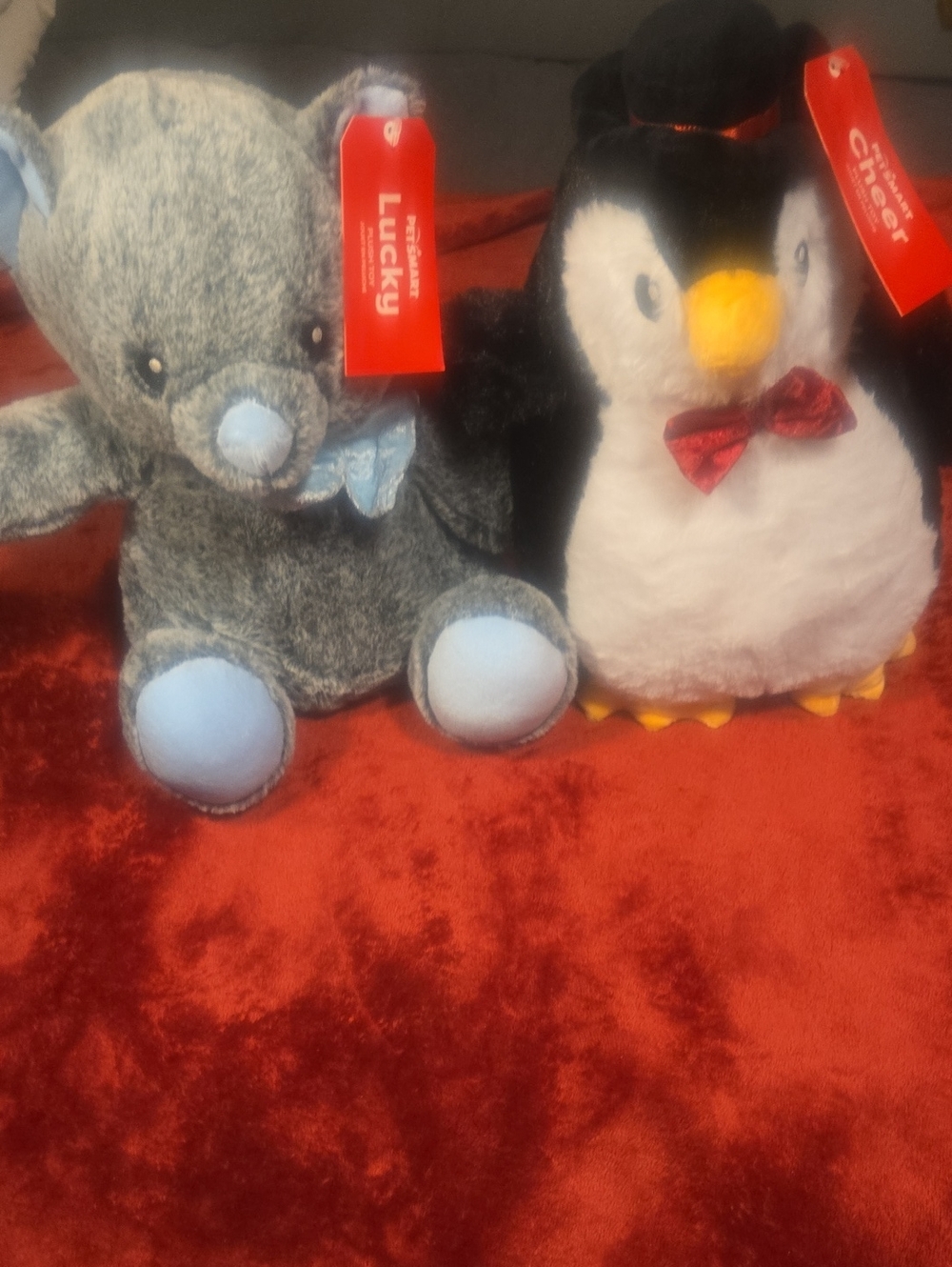 Plush Penguin Dog Toy - Black & White Chewable Squeaky Plush